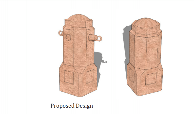 Red Stone Bollards - AsianStoneCraftStudio