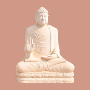 white stone buddha statue